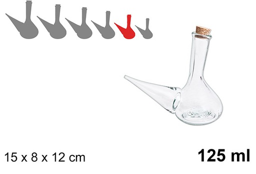 [107429] Porrón cristal rustico tapón corcho 1/8 l.