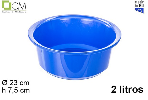 [105698] Bassine ronde en plastique bleu 2 l.