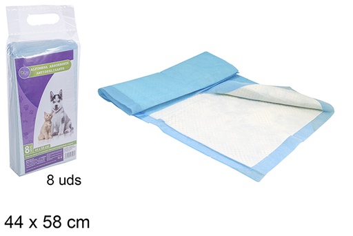 [106096] Pack 8 tapis absorbant antidérapant pour animaux de compagnie 44x58 cm
