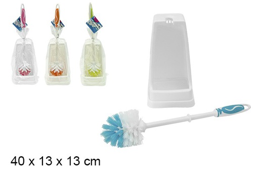 [104788] Porta escova sanitária quadrado com cabo colorido 40 cm