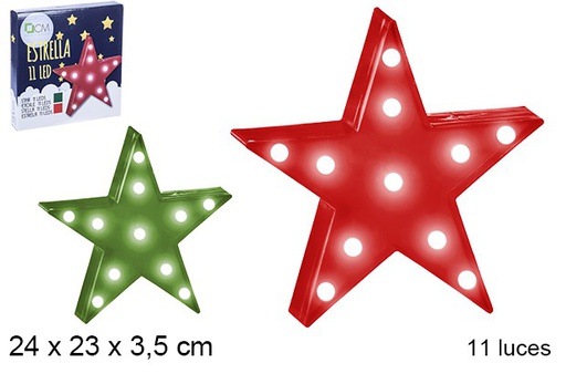 [105622] Estrella con 11 luces led 24x23x3.5cm