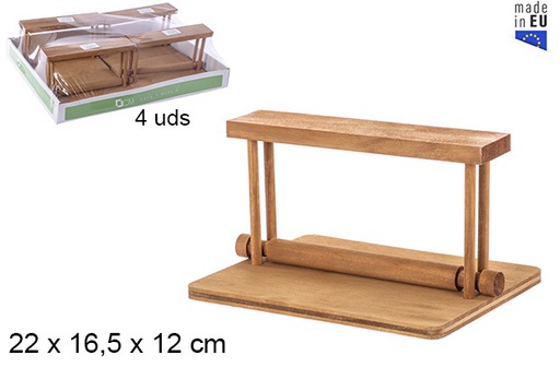 [105349] Portatovaglioli alto in legno di mogano