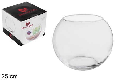 [104527] Glass ball flower vase 25 cm