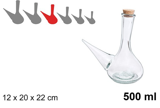 [107430] Porrón cristal rustico tapón corcho 1/2 l.