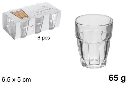[103484] Pack 6 vasos chupito cristal Milano 65 ml