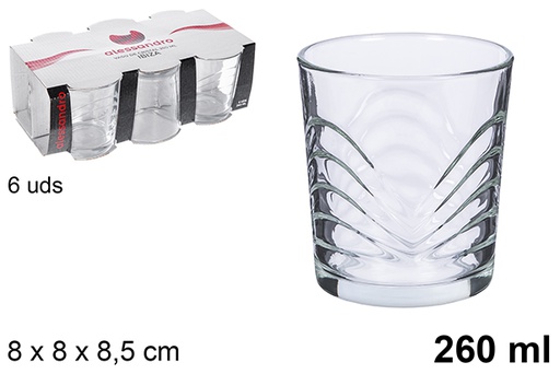[106176] Pack 6 vasos cristal agua Ibiza 260 ml
