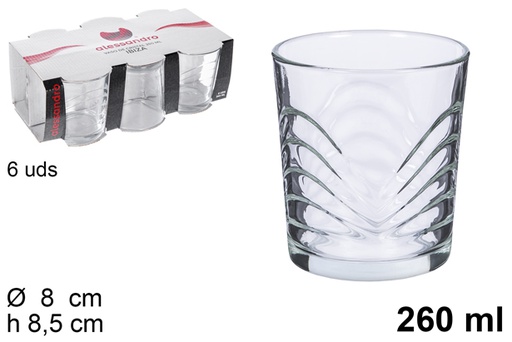 [106176] Pack 6 vasos cristal agua Ibiza 260 ml
