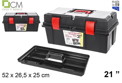 [107792] Caja plástico herramientas con bandeja 52 cm 21"