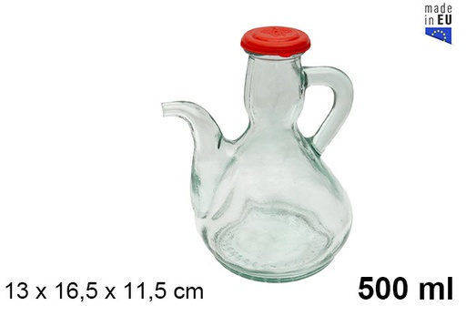 [107794] Glass arcuza oil cruet with plastic stopper 500 ml