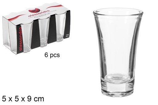 [105974] Pack 6 Florencia crystal shot glasses 70 ml