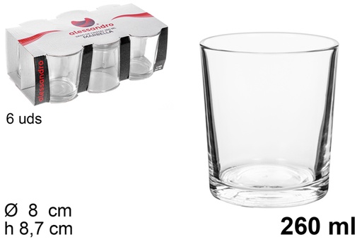 [104524] Pack 6 vasos cristal agua Marbella 260 ml