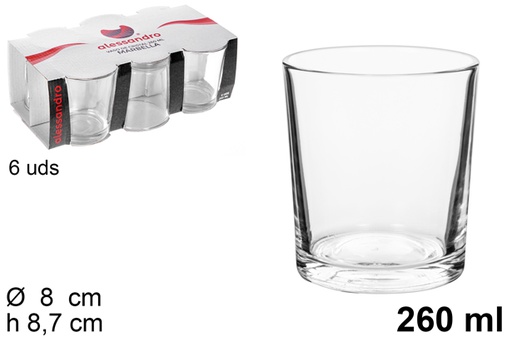 [104524] Pack 6 vasos cristal agua marbella 260 ml
