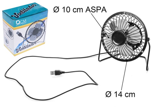 [107257] Ventilador USB de ferro 14x13 cm