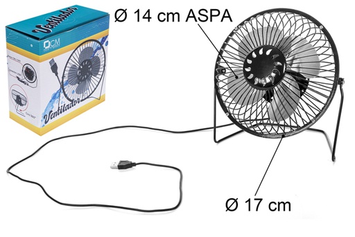 [107256] Ventilador hierro USB 17x9 cm