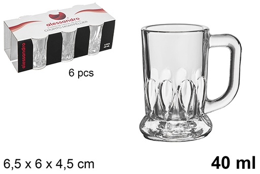 [107652] Pack 6 vasos chupito cristal Montpellier 40 ml