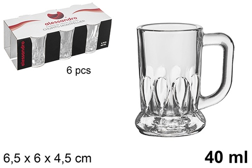 [107652] Pack 6 vasos chupito cristal montpellier 40 ml