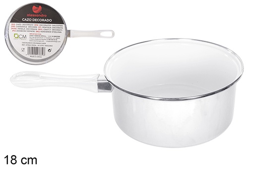 [107662] Casserole blanche avec manche 18 cm