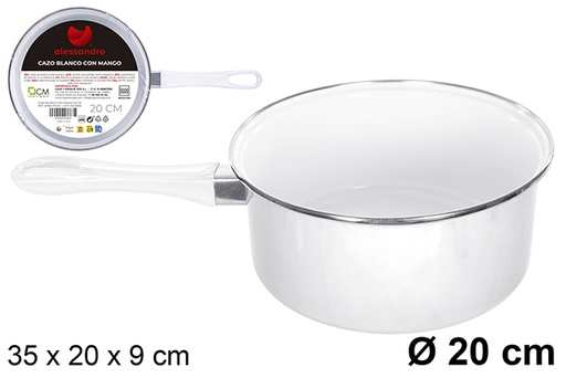 [107663] Panela branca com alça 20 cm