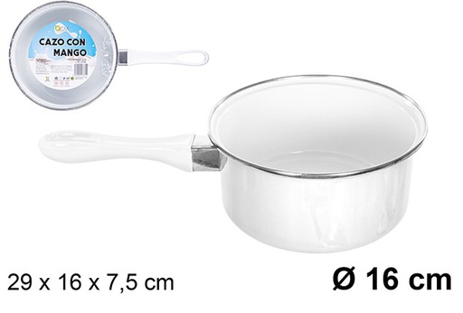 [107661] Casserole blanche avec manche 16 cm