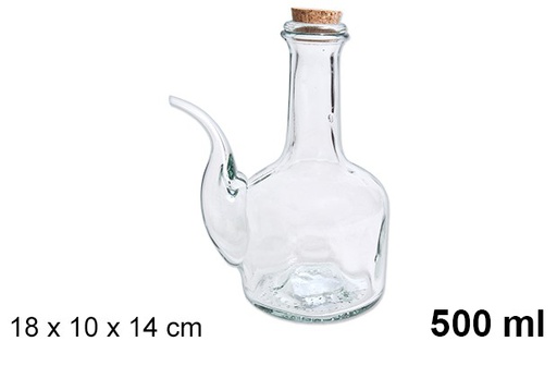 [107433] Glass barrel with cork stopper 1/2 l