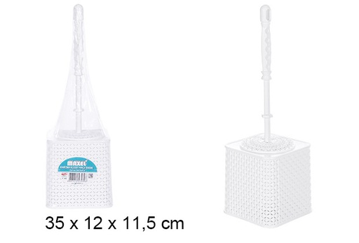[107698] Escobillero plastico cuadrado blanco