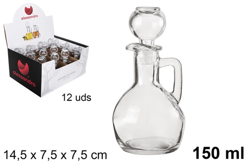 [101846] Aceitera redonda cristal con tapón 150 ml