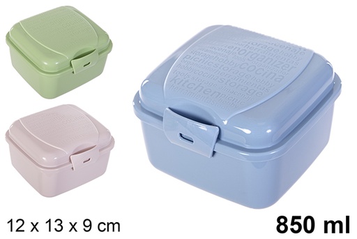 [203726] Squared lunch box assorted colors 850 ml