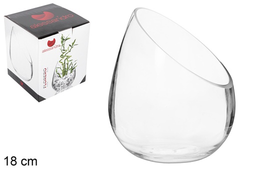 [107642] Glass flower vase 18 cm
