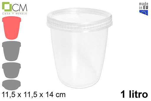 [103084] Récipient en plastique avec bouchon à vis 1 l.