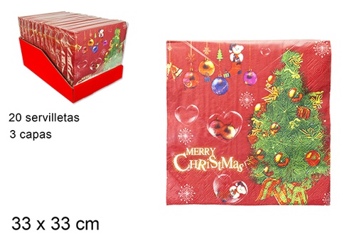 [107676] 20 servilletas 3 capas decoradas navidad 33cm