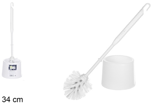 [107735] Porte brosse WC rond blanc 34 cm