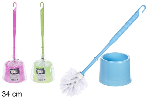 [107736] Porte brosse WC rond coloré 34 cm