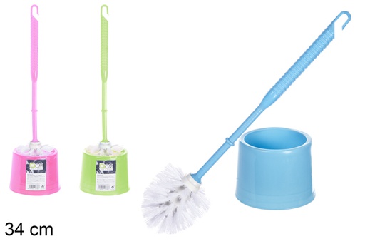 [107736] Porte brosse WC rond coloré 34 cm
