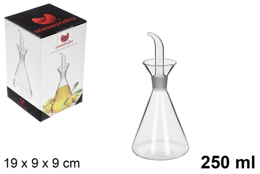 [107631] Galheteiro de vidro com rolha anti gotejamen 250 ml