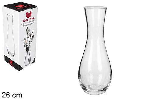 [107681] Vase de fleur in crystal naturel 26 cm