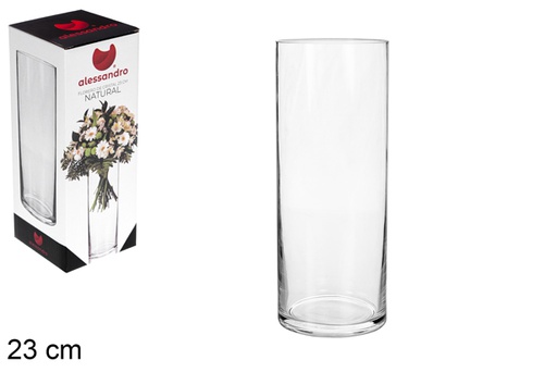 [107685] Vase en verre natural 23 cm