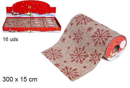 [107605] Nastro natalizio decorato oro 300x15 cm  