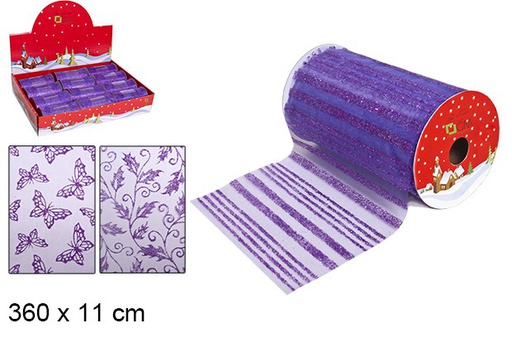[107626] Purple Christmas ribbon decorated 360x11 cm