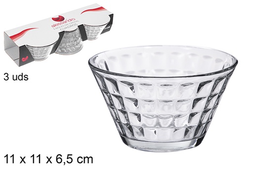 [107828] Pack 3 bols en verre Cuadros