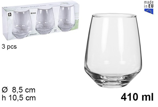 [203753] Pack 3 vaso cristal agua king 410 ml