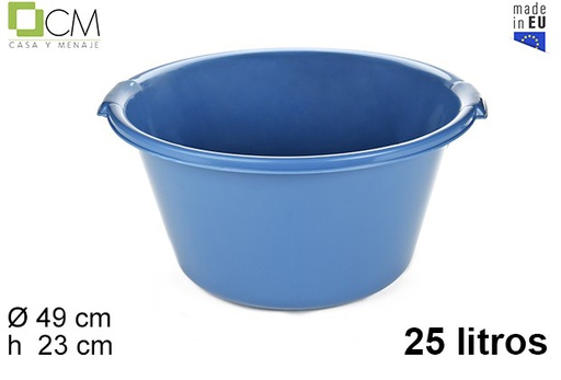 [102830] Extra strong blue plastic basin 25 l.