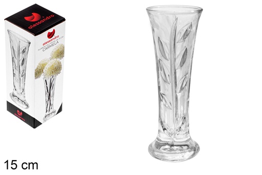 [107819] Glass flower vase Carmela 15 cm