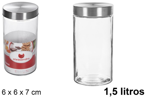 [107974] Glass jar with metal lid, 1.5 liters