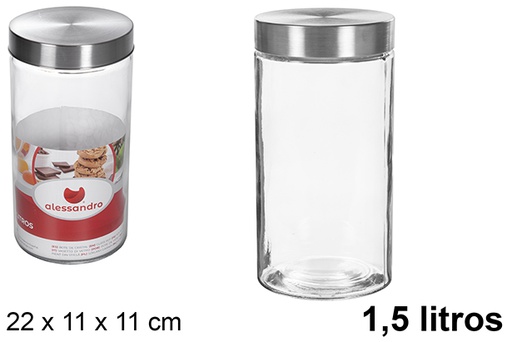 [107974] Glass jar with metal lid, 1.5 liters