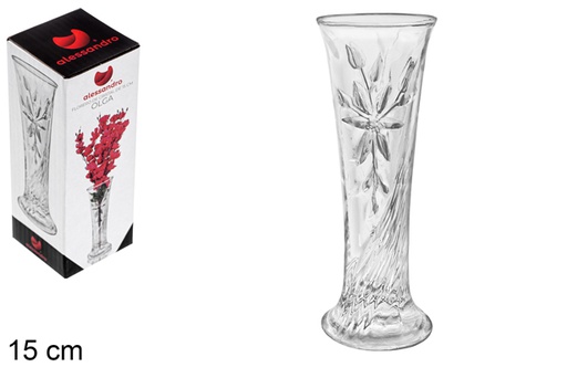 [107815] Glass flower vase Olga 15 cm