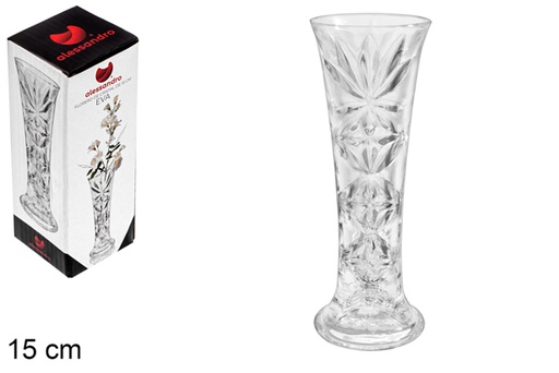 [107818] Glass flower vase Eva 15 cm
