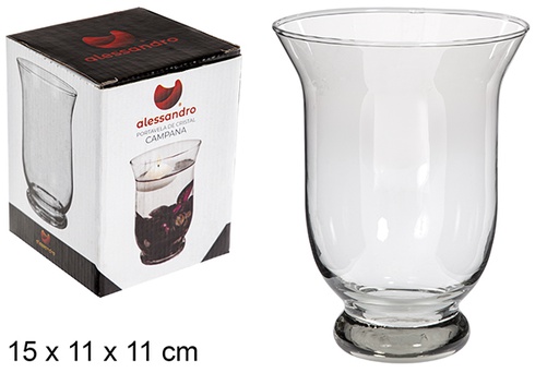 [106225] Bell glass candle holder 15 cm