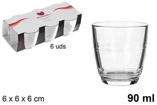 [107689] Pack 6 vasos cristal café 90 ml