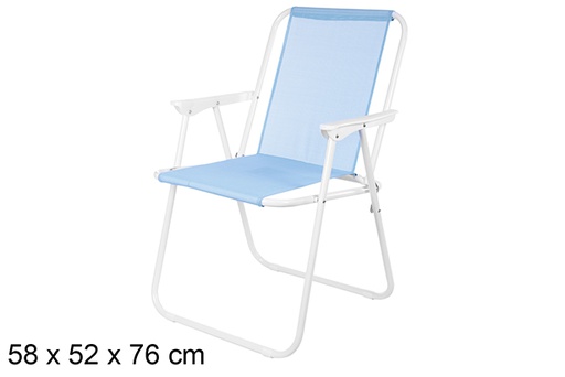 [108627] Fibreline blue folding beach chair 58x52 cm