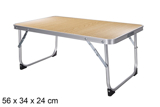 [108640] Petite table pliante couleur bois 56x34x24 cm